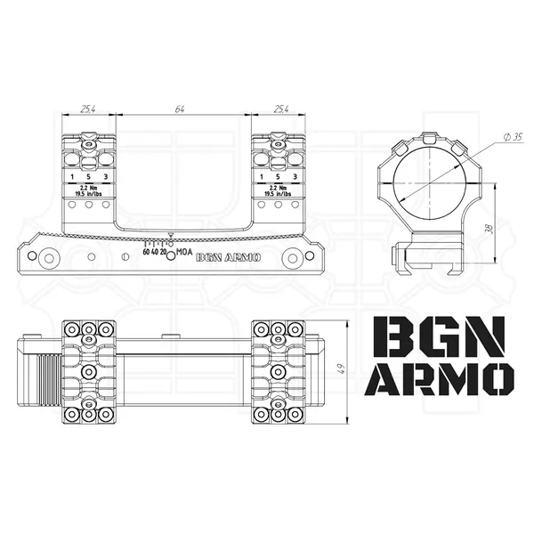 BGN ARMO S series variable tilt sight mount BGN ARMO S series variable tilt sight mount