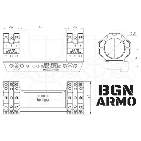 Крепление прицела BGN ARMO серия M