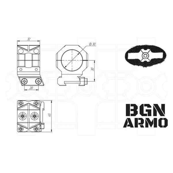 BGN ARMO ring sight mount R series BGN ARMO ring sight mount R series