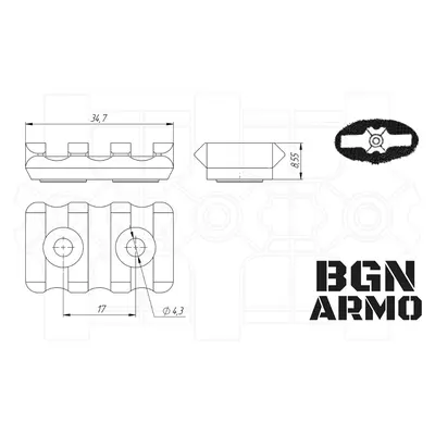 Планка BGN ARMO - Picatinny MNP-43