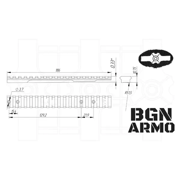 Планка BGN ARMO - Picatinny Rem700 Long Action Планка BGN ARMO - Picatinny Rem700 Long Action