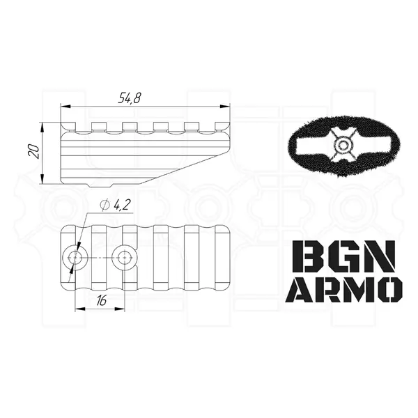 BGN ARMO - DKM Picatinny H20-S5 rail BGN ARMO - DKM Picatinny H20-S5 rail