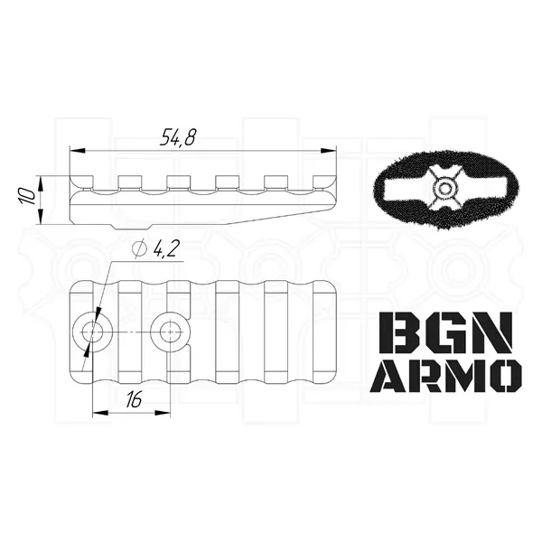 BGN ARMO bar - DKM Picatinny H10-S5 BGN ARMO bar - DKM Picatinny H10-S5