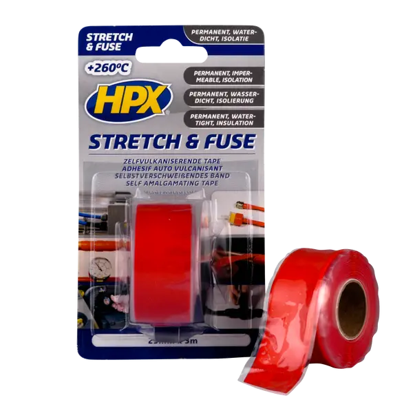 Self-vulcanizing tape Stretch&Fuse 25mm x 3m red