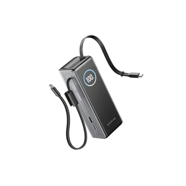 Павербанк EcoFlow RAPID Power Bank з кабелями 25000mAh сріблястий