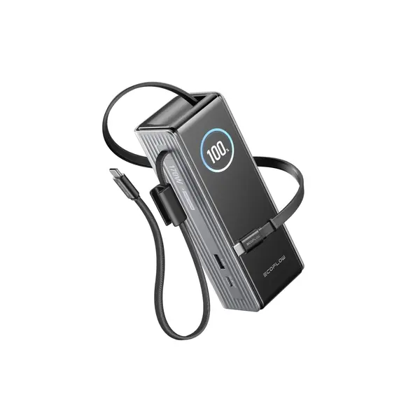 Павербанк EcoFlow RAPID Power Bank з кабелями 25000mAh сріблястий