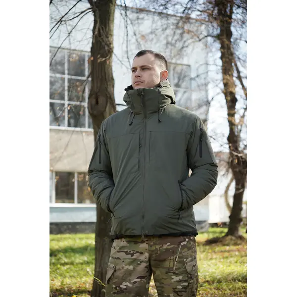 Утеплена зимова куртка BR SQG 5 з еко-пухом хакі