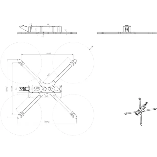 Жесткая карбоновая рама для FPV дрона 8 дюймов «Амага 8»