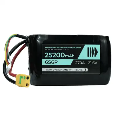 АКБ для коптеров и самолетов BTRY 6s6p Molicel INR21700-P42A