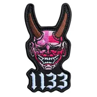 Вышитый патч «DEVIL 1133» розовый