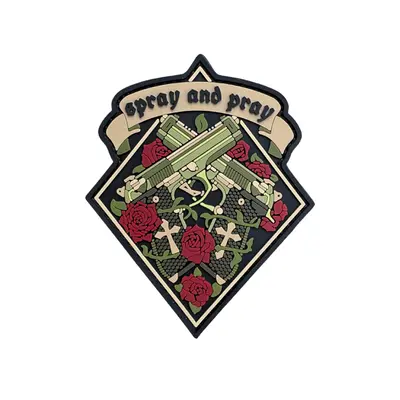 ПВХ патч «SPRAY AND PRAY» ромб