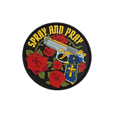 ПВХ патч «SPRAY AND PRAY» круглий
