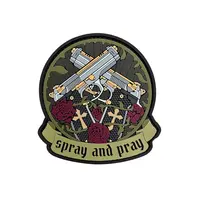 ПВХ патч «SPRAY AND PRAY» круглая+надпись