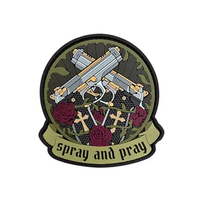 ПВХ патч «SPRAY AND PRAY» круглий+надпис