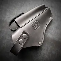 Кобура поясна під АПС | шкіряна| чорна| з гербом