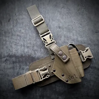 Кобура набедренная под ПМ| кожаная| (темная олива)