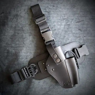 Кобура на стегно під ТТ| чорна| шкіряна