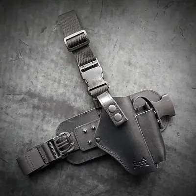 Набедренная кобура под GLOCK 17| кожаная| черная