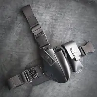 Набедренная кобура под ПМ с подсумком| кожаная| черная