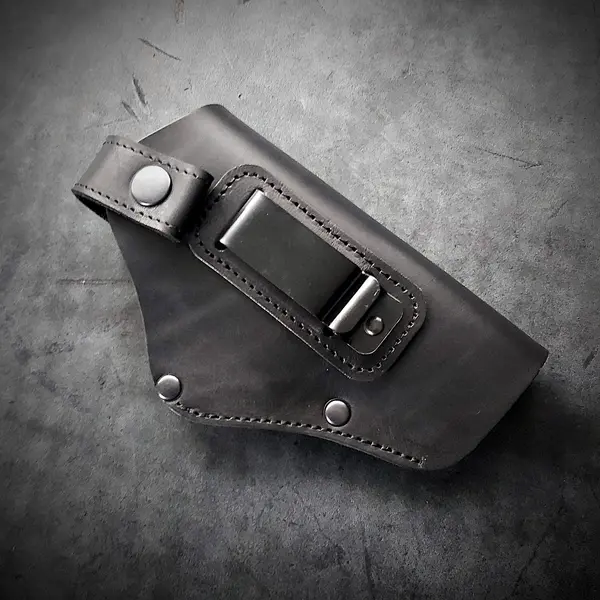 Кожаная кобура поясная под GLOCK 17| чёрная| скрытого ношения