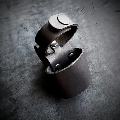 Тримач для кийка шкіряний| чорний