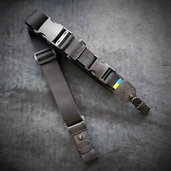 Трехточечный ремень для автомата| чёрний (крепеж за антабки)