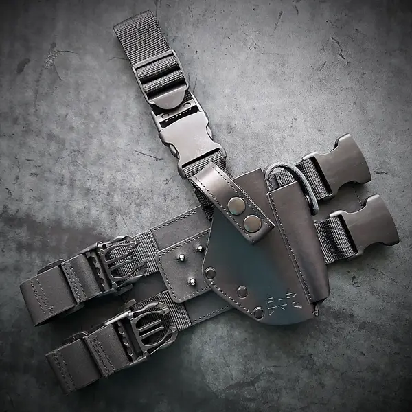 Кобура на стегно під ПМ| шкіряна| чорна