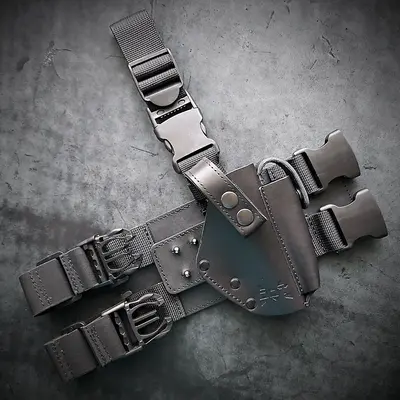 Кобура на стегно під ФОРТ 12/17/20| шкіряна| чорна