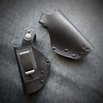 Кожаная кобура поясная для пистолета ПМ| на скобе| облегченная