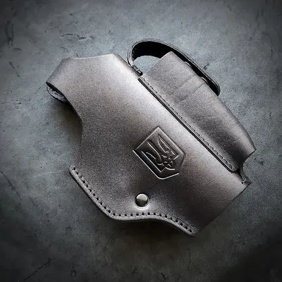 Кобура поясная под CZ P07 / T-REX| чёрная| кожаная| на скобе