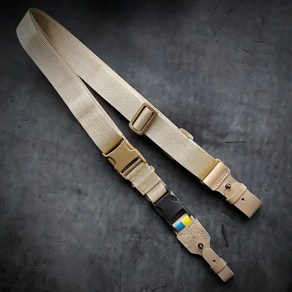 Трехточечный ремень для автомата| койот (крепеж за антабки)