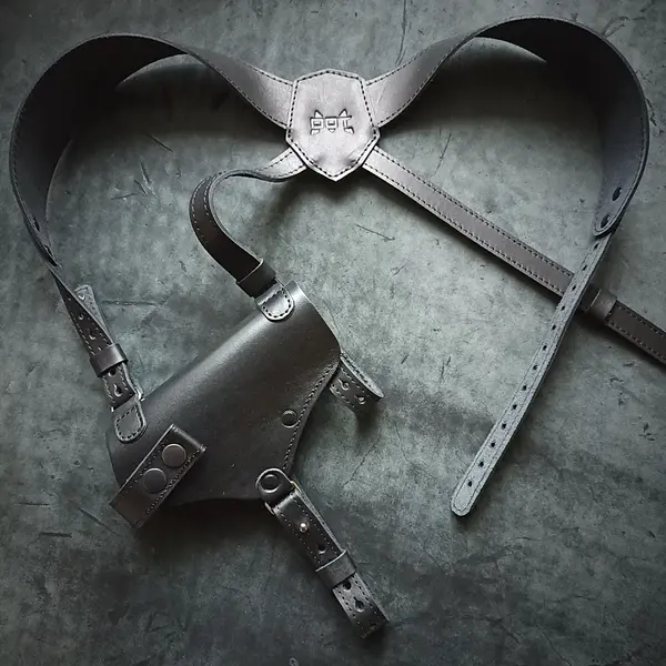 Кожаная оперативная кобура под Glock 17| с клипсой| чёрная