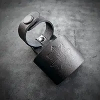 Держатель для дубинки кожаный| чёрный с тиснением МВС