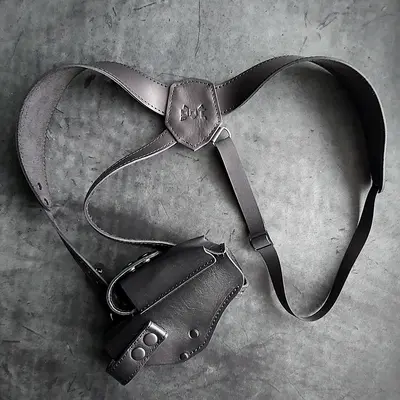 Оперативная кобура под ТТ/Browning M1903| скрытого ношения| кожаная| на резинке