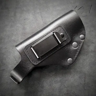 Кожаная кобура поясная для скрытого ношения под ФОРТ 12/17/20| чёрная (двухсторонняя)