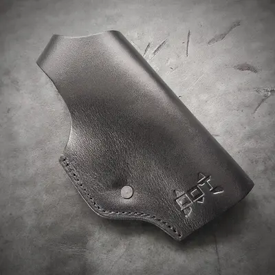 Кожаная кобура поясная под Glock 19| чёрная