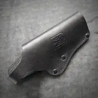 Шкіряна кобура поясна під Colt | чорна з гербом України