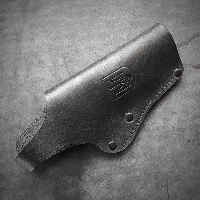 Кожаная кобура поясная под Colt| чёрная с гербом Украины