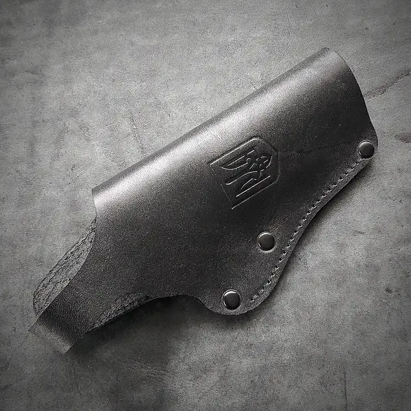 Кожаная кобура поясная под Colt| чёрная с гербом Украины