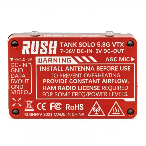 Видеопередатчик для FPV дрона RushFPV Rush Tank Solo 5.8GHz VTX 1,6w