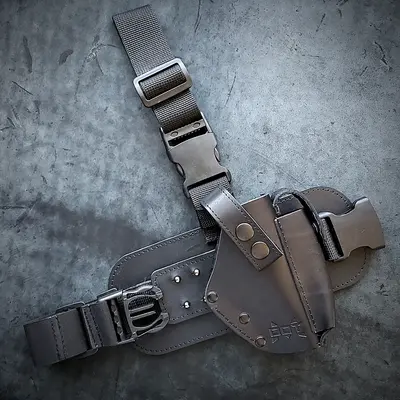 Кобура на стегно під ПМ| шкіряна| чорна