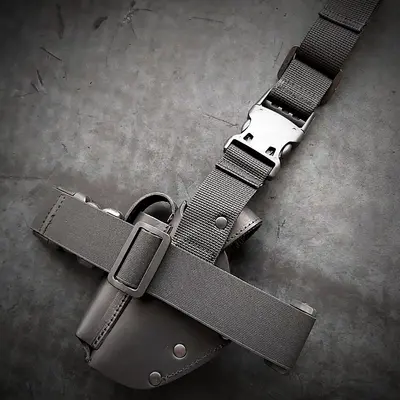 Набедренная кобура под ПМ| черная| кожаная