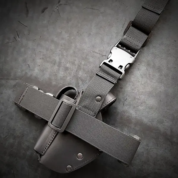 Набедренная кобура под ПМ| черная| кожаная