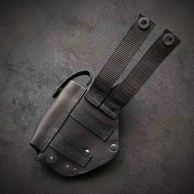 Шкіряна кобура під ПМ| на MOLLE | чорна