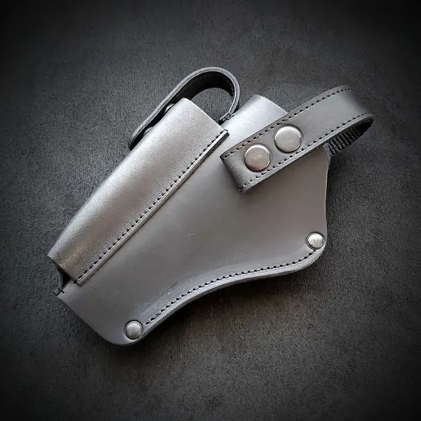 Кобура поясная, кожаная для левши (под АПС), черная