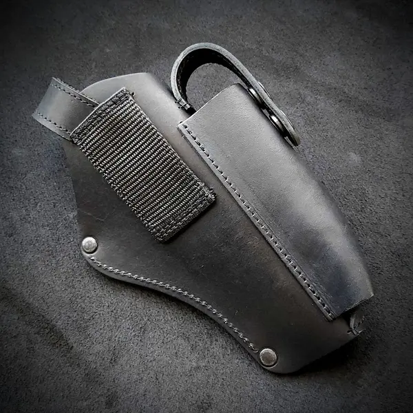 Кобура поясная, кожаная для левши (под АПС), черная