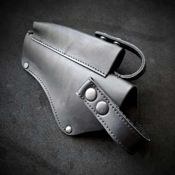 Кобура поясная, кожаная для левши (под АПС), черная