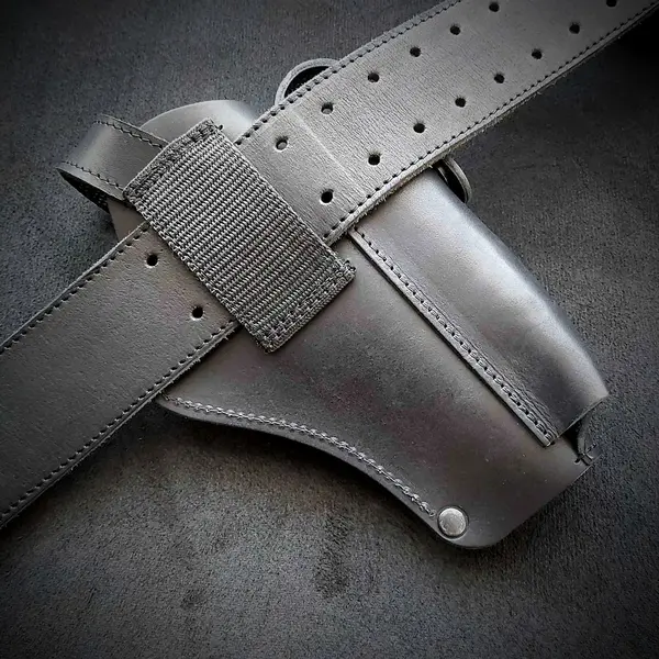 Кобура поясная, кожаная для левши (под АПС), черная