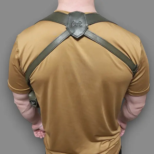 Оперативная кобура под ПМ| скрытого ношения| кожаная| темная олива