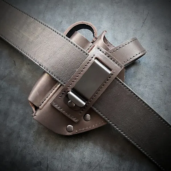 Кобура поясная кожаная| на скобе| под ПМ| коричневая (brown power)
